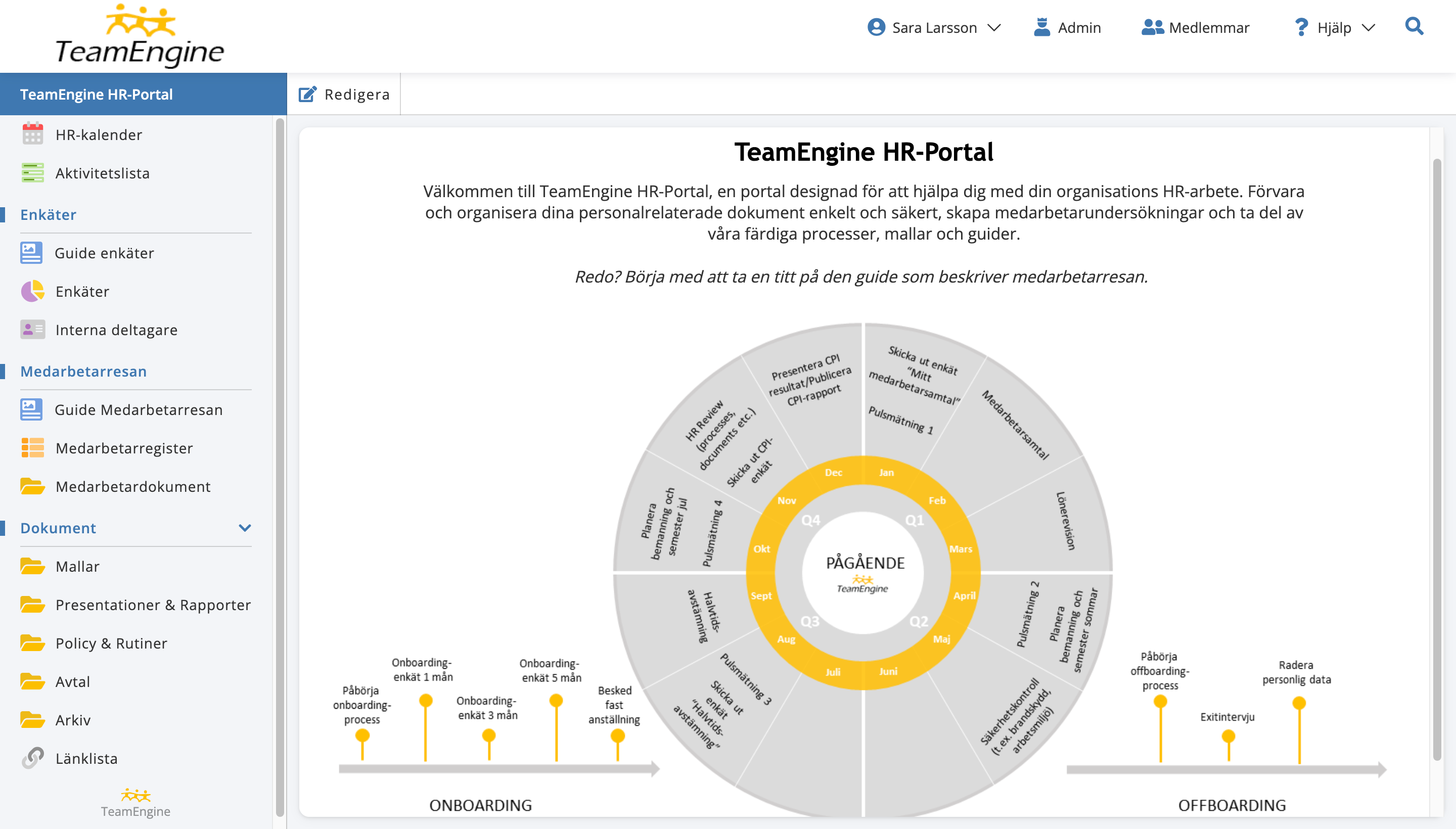 TeamEngine HR Portal - Startsida